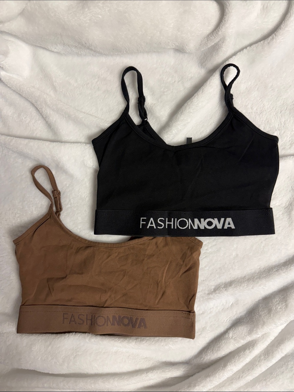 Fashion Nova Black & Brown Bralette Tank Duo